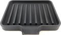 Happitasa Silicone Soap Dish Tray and Sponge Holder with Drain Chute, Pack of 2 | Bathroom and Kitchen Sink Organizer Caddy (Black, 5.2"x4", 7.2 Ounces)