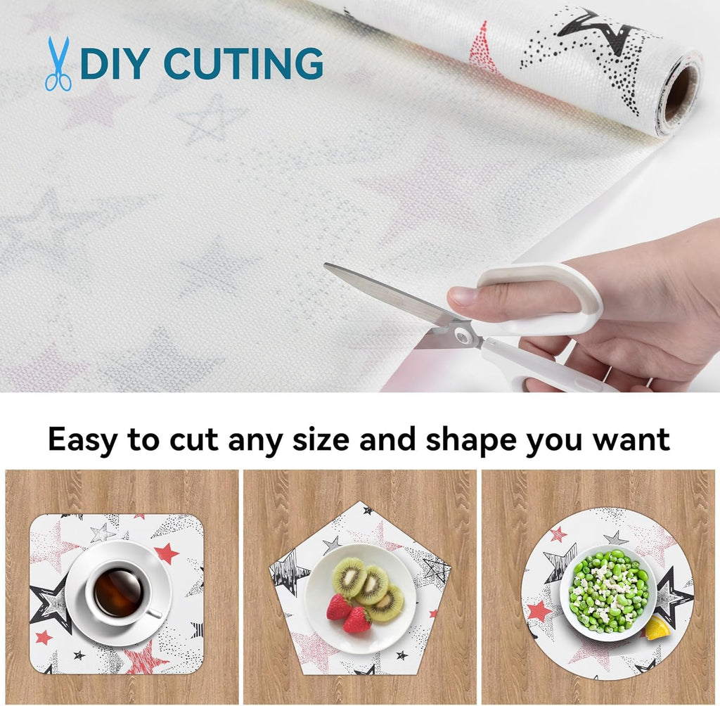 Shelf Liner 18" W x 288" L Non Adhesive Kitchen Drawer Liner, Waterproof Shelf Liner Durable Anti-Slip for Kitchen Cabinets