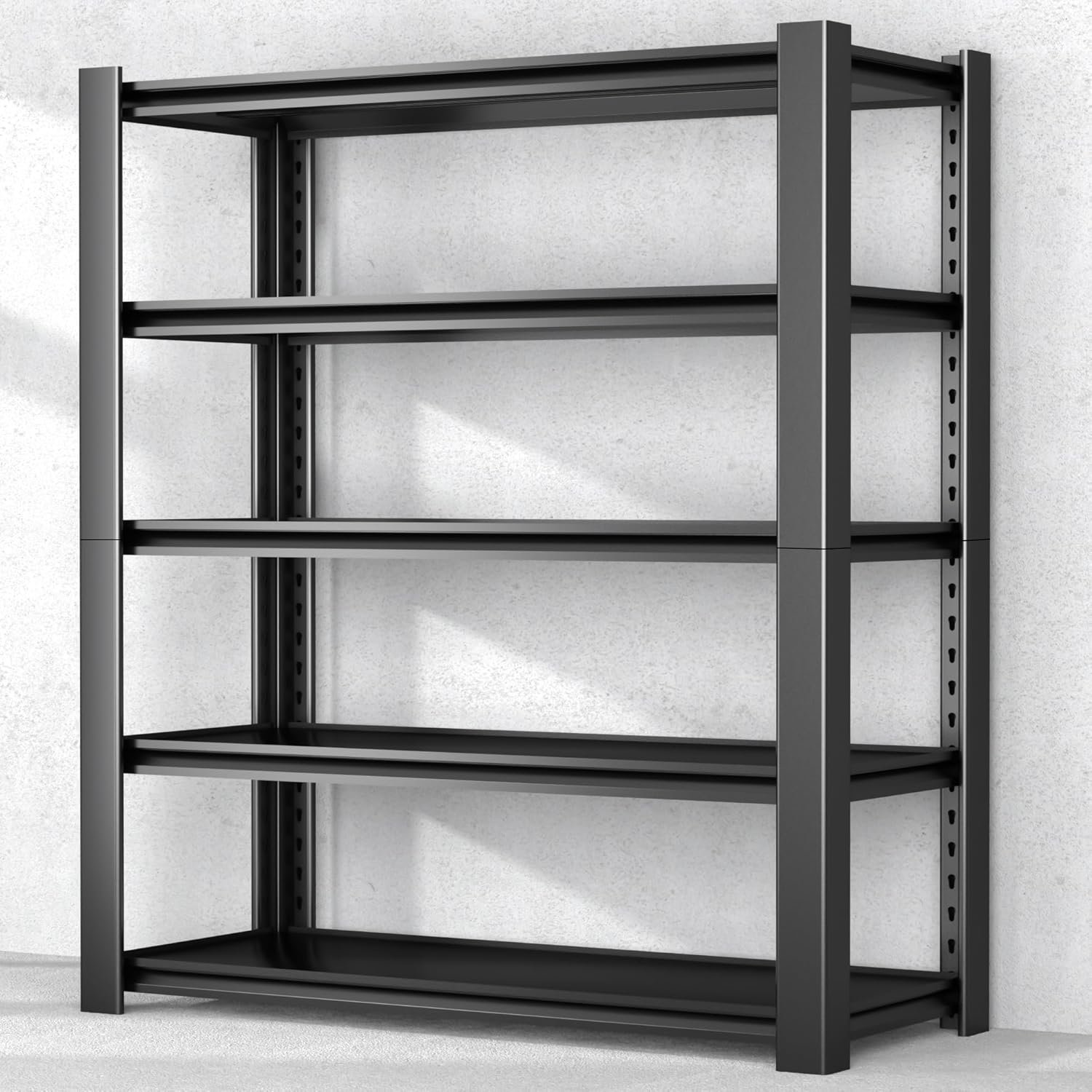 5-Tier Garage Shelving Heavy Duty, 3000 LBS Capacity Metal Storage Rack 24" D x 60" W x 76" H, Adjustable Steel Shelves Unit for Garage, Warehouse, Basement, Pantry, Workshop.1 Pack
