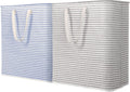 Lifewit 2 Pack Laundry Hamper Large Collapsible Laundry Basket, Freestanding Waterproof Cloth Hamper with Easy Carry Handles in Laundry Room Bedroom Bathroom Dorm for Adult, Grey&Blue, 2 x 100L