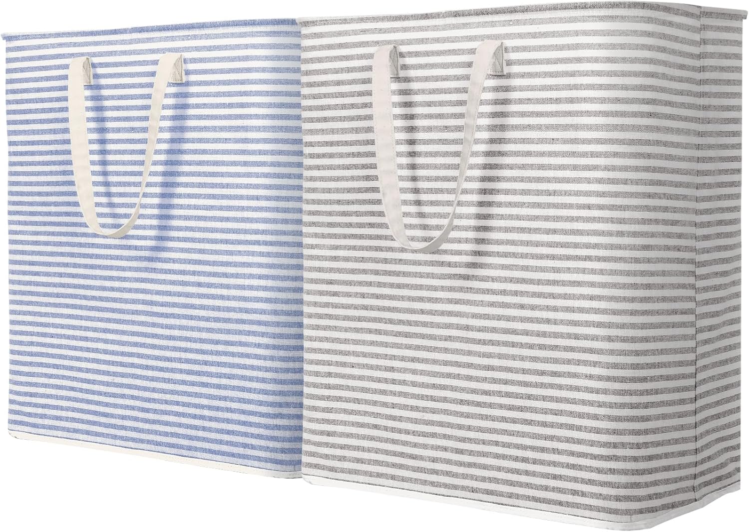 Lifewit 2 Pack Laundry Hamper Large Collapsible Laundry Basket, Freestanding Waterproof Cloth Hamper with Easy Carry Handles in Laundry Room Bedroom Bathroom Dorm for Adult, Grey&Blue, 2 x 100L