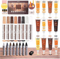 Lifreer Wood Repair Kit, 42 Pcs Furniture Repair Kit - Wood Filler, Touch Up Marker, Wood Putty, Wood Crayon for Scratch, Cracks, Stains, Discoloration for Wooden Door, Floor, Table, Cabinet