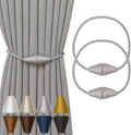 Magnetic Curtain Tiebacks 2 Pack Outdoor Rope Curtain Tie Backs Decorative Window Treatment Holdbacks for Home Decorative Curtain, Grey