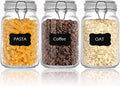 Clear Food Storage Jars 50oz Square, Airtight Glass Canister with Lids Set of 3, Kitchen & Pantry Organization Food Storage Container for Canning, Sugar, Flour, Candy, Cereal, Coffee