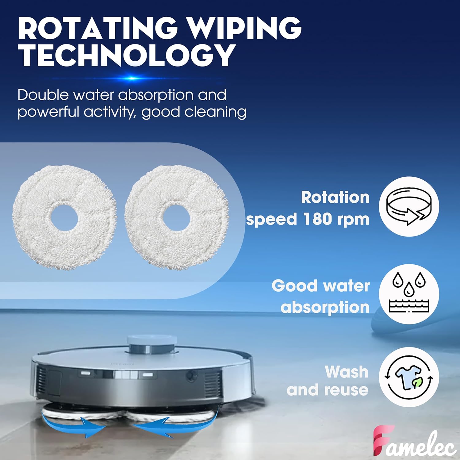 FAMEKLEC Upgrade Replacement Accessories Kit Compatible with ECOVACS DEEBOT X1 Omni, X1 Turbo Robot Vacuum Attachments, Include 1 Main Brush, 6 Side Brushs, 4 Filters, 4 Mop Cloths, 4 Dust Bags