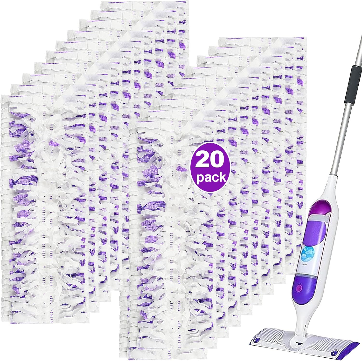 20 Count Disposable mop Pads Refills Compatible with Swiffer PowerMop Multi-Surface Mop and PowerMop Wood Mop, Replacement Pads Use for Floor Cleaning