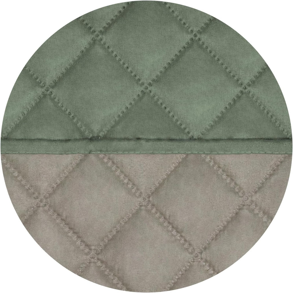 PureFit Reversible Quilted Sofa Cover, Water Resistant Slipcover Furniture Protector, Washable Couch Cover with Non Slip and Elastic Straps for Kids, Dogs (Oversized Loveseat, Greyish Green/Beige)
