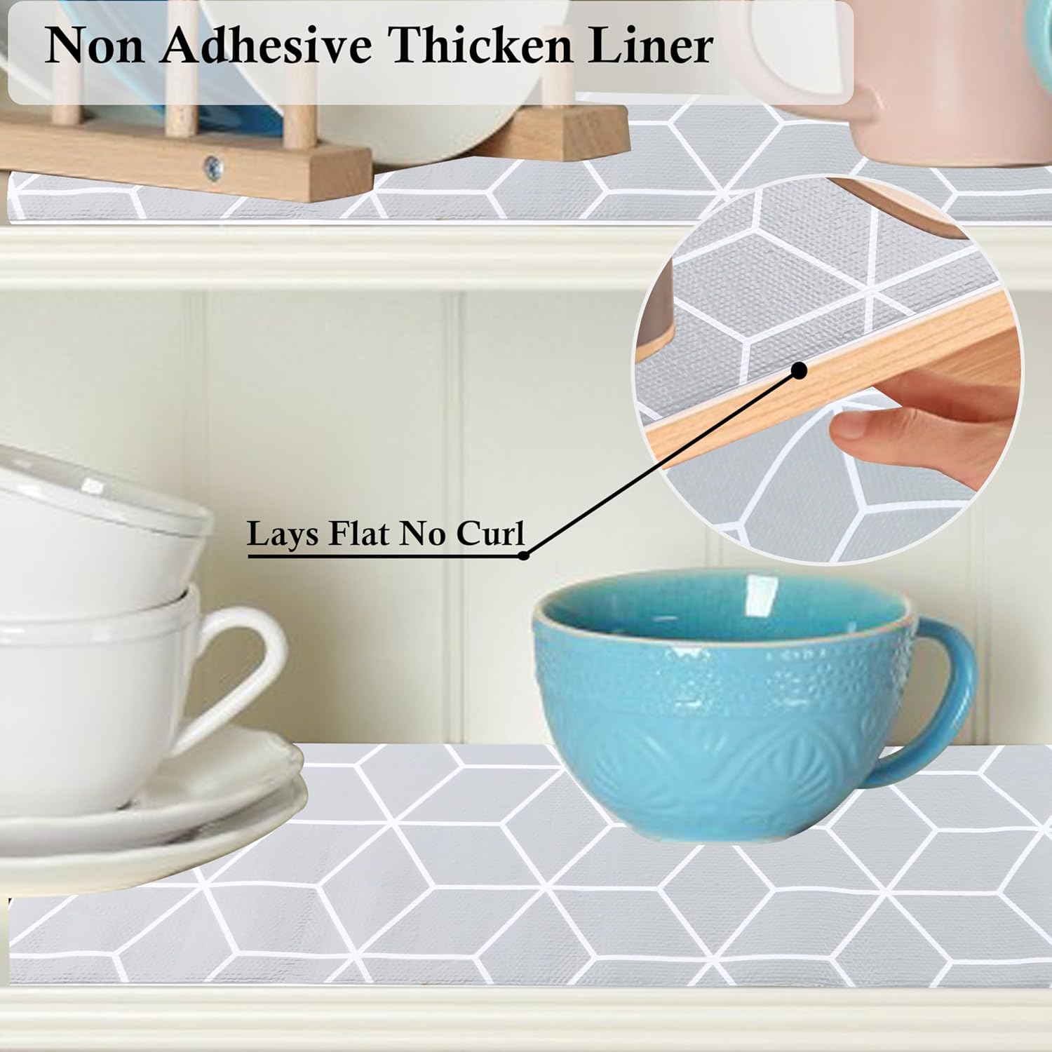 Shelf Drawer Liner Non Slip 12 Inch Wide X 20 Ft Non Adhesive Kitchen Cabinet Paper Liner Waterproof Pantry Shelves Closet Liner Strong Grip Refrigerator Cupboard Bathroom Shelf Mat Under Sink