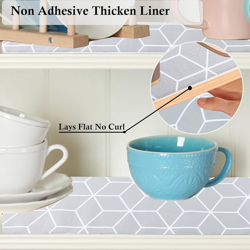 Shelf Liners for Kitchen Cabinets 20 Inch Wide X 20 Ft Non Adhesive Cabinet Drawer Liner Non Slip Water Oil-Proof Strong Grip Pantry Shelves Liner Bathroom Drawer Mat Cupboard Closet Liner