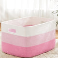 Blanket Basket,Rectangle Woven Baskets for Storage,65L Laundry Basket for Decorative Nursery Blanket,Toys,Dirty Clothes and Magazine in Shelves,Baby Room,and Living Room