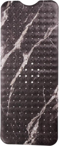 ENKOSI Bath Mat – Large 40 x 16 Inch Non-Slip Bathtub Mat with Secure Anti-Slip Suction Cups & Drain Holes – Extra Long Bathroom Shower Mat for Tub with Black Marble Design (Black Marble 40x16)