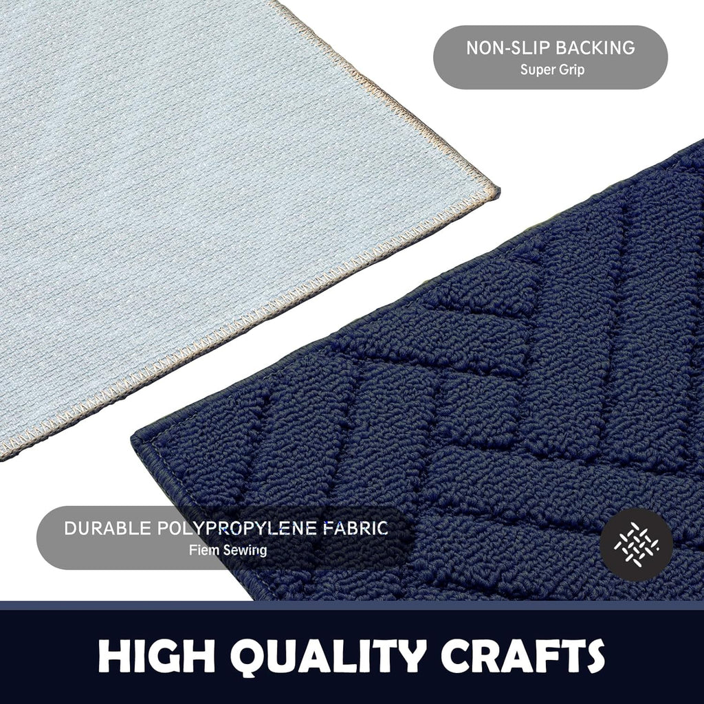 Door Mat Indoor Doormat, Entryway Rug Door Mats Non-Slip Rubber Backing,Heavy Duty Low-Profile Entrance Rugs, Absorbent Resist Dirt Doormats Floor Door mat for Entryway,Blue 32"x48"
