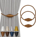 Magnetic Curtain Tiebacks 2 Pack Outdoor Rope Curtain Tie Backs Decorative Window Treatment Holdbacks for Home Decorative Curtain, Khaki