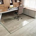 Koonmi Tempered Glass Chair Mat for Hardwood Floors & Carpets, 48" x 80“ Transparent Heavy Duty Office Floor Protector with Noise-Free Gliding Shatterproof for Home Office Desk