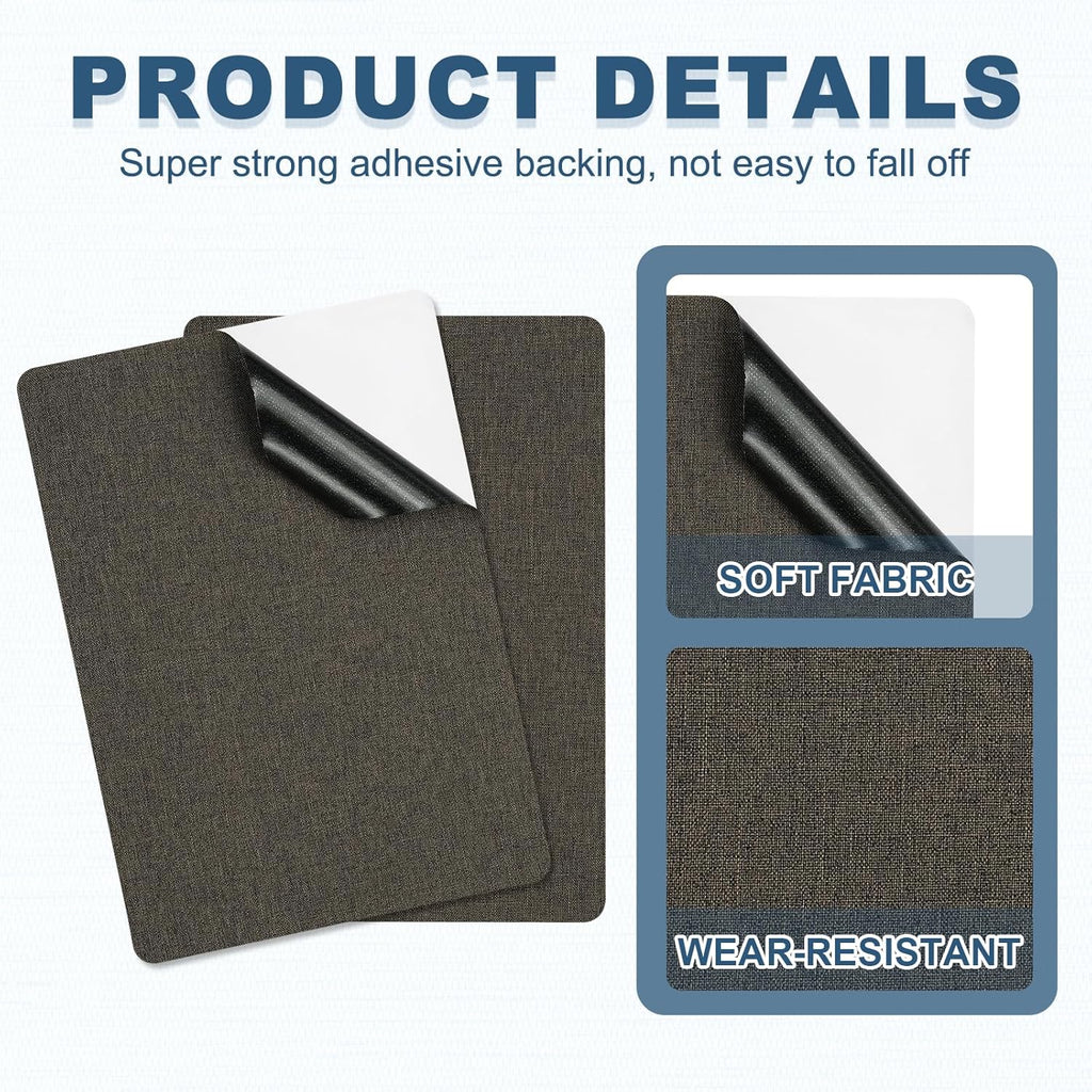 PATIKIL 8x11 Inch Linen Repair Patches, 2Pcs Self-Adhesive Fabric Patch for Sofas Tote Bags Furniture Car Seats Clothes Tents, Dark Gray