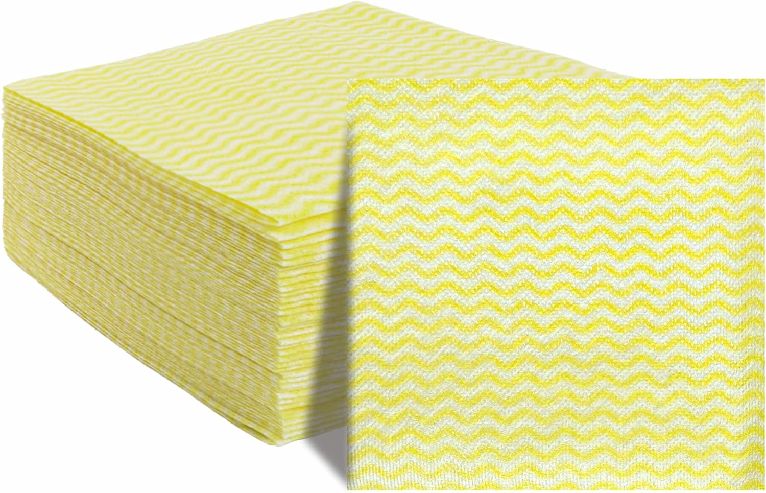 JEBBLAS Handi Wipes Reusable Cloths Dry Cleaning Cloths Dish Towel Dish Cloths Handy Cleaning Wipes,Pack of 50, Yellow
