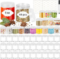 8 OZ Plastic Jars, 48 Pcs Clear Plastic Jars with Lids Stackable Leakproof Storage Containers Jar Clear Empty Slime Containers with White Lids for Kitchen and Household Food Storage
