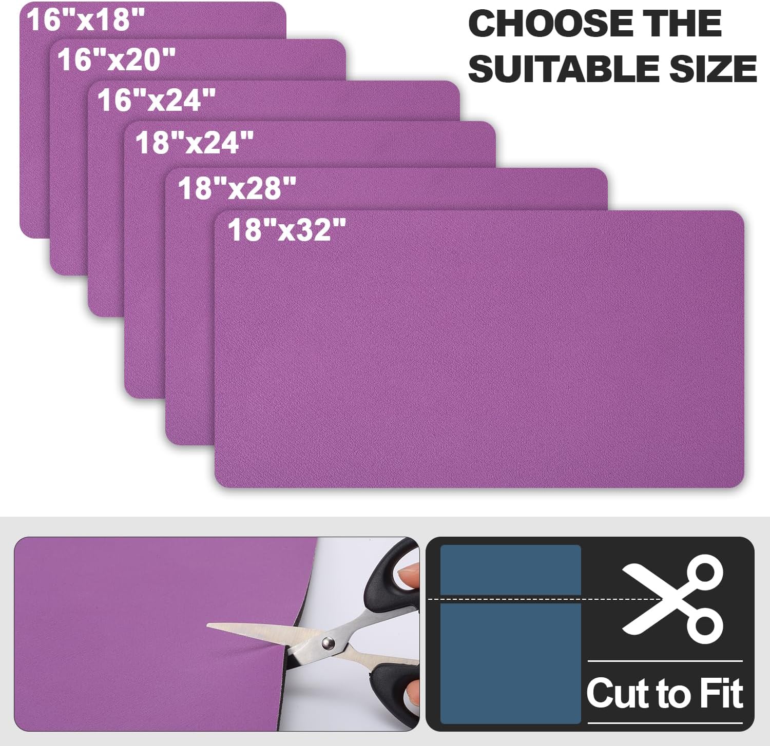 Dish Drying Mat for Kitchen Counter | Coffee Bar Mat for Countertops | Heat Resistant Drainer Mat with Non-slip Rubber Backed | Hide Stain Kitchen Absorbent Draining Mat | Purple 18"x28"