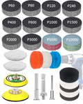 2 Inch Sanding Discs Drill Polishing Kit, 193PCS Car Headlight Restoration Kit, Hook & Loop Wet Dry Buffing Pads for Rotary Tools, Dremel Sanding Bits Attachment for Aluminum Resin Metal Glass