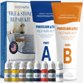 Tile Repair Kit, Ceramic Tile Chip Repair Kit(Color Match), Porcelain Repair Kit with Super Strong Adhesion, Fix Chips, Cracks and Holes on Ceramic Tile, Porcelain, Acrylic, Fiberglass, Enamel