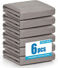 Nanoscale Microfiber Cloths 15.55”x 15.55”, Glass Window Mirror Stainless Steel Car Cleaning, Streak-Free, Lint-Free, Super Thick & Absorbent, Reusable, 6 Pack (Gray)