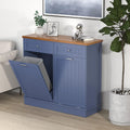 Betterhood Tilt Out Trash Cabinet 10 Gallon Wooden Free Standing Laundry Sorter Cabine,Recycling Cabine with Hideaway Drawer,Tilt Out Trash Cabinet Can Bin Kitchen