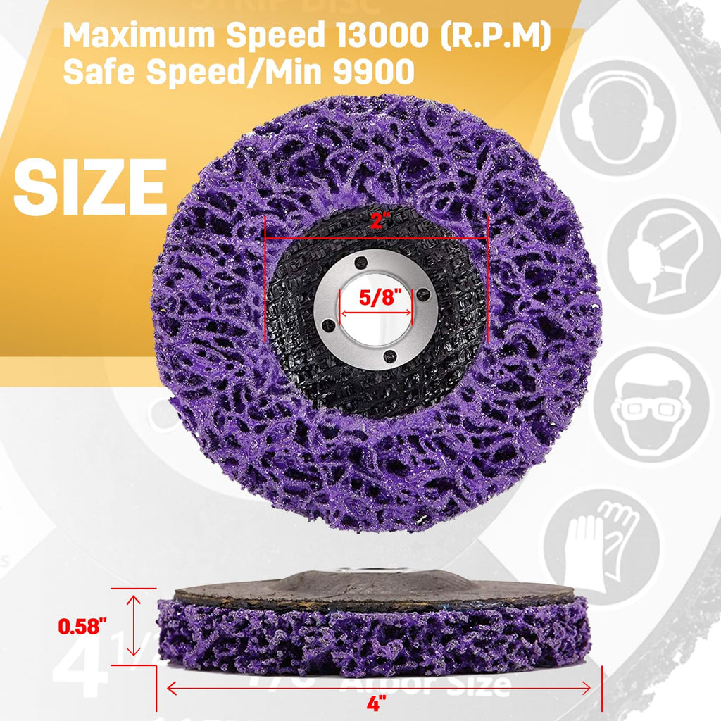 10 Pack Strip Discs Rust Remover Wheel Stripping Wheel for Angle Grinder Paint Strip Wheel Quick Abrasive Discs Rust, Oxidation, Paint Remover (4'' x 5/8'')
