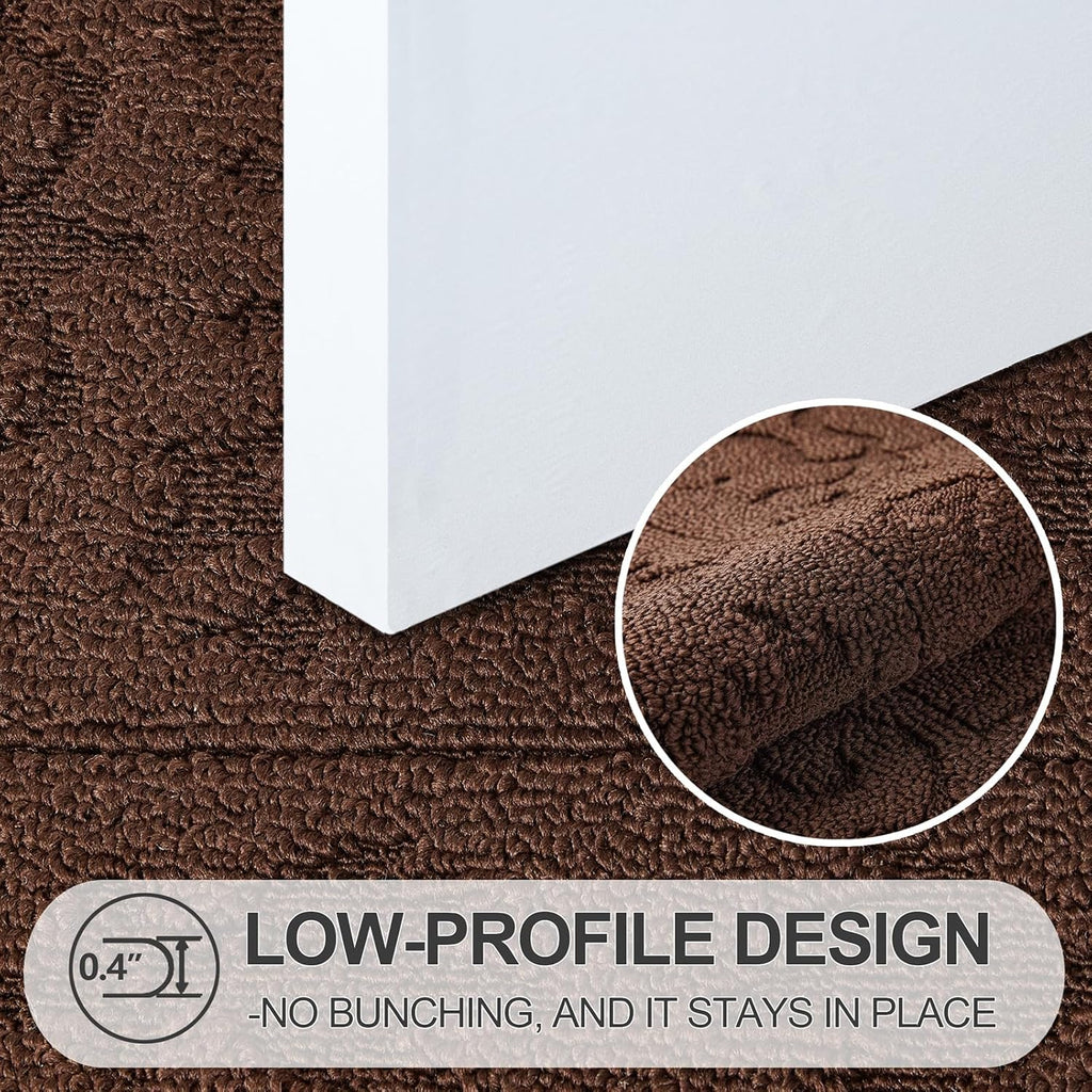 FONEYI Indoor Doormat, Front Back Door Mat 32"x40" Washable, Rubber Backing Non Slip Door Mats, Low-Profile Absorbent Entrance Doormats Inside Floor Mats for Entryway, Resist Dirt Entry Rugs, Coffee