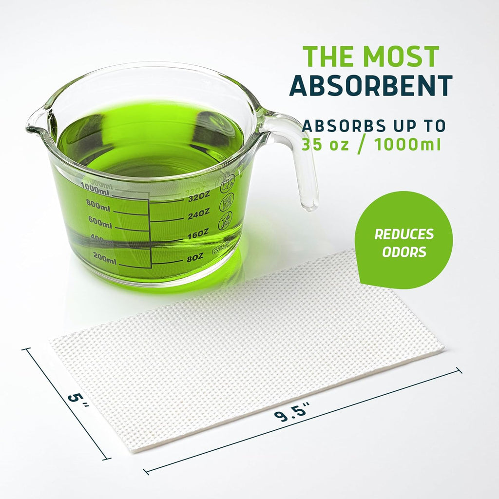 Lunderg Aloe Scented Super Absorbent Commode Pads - Medical Grade Value Pack 250 Count - for Disposable Bedside Commode Liners, Adult Chairs, Portable Buckets & Camping Toilet Bags - Light Scent