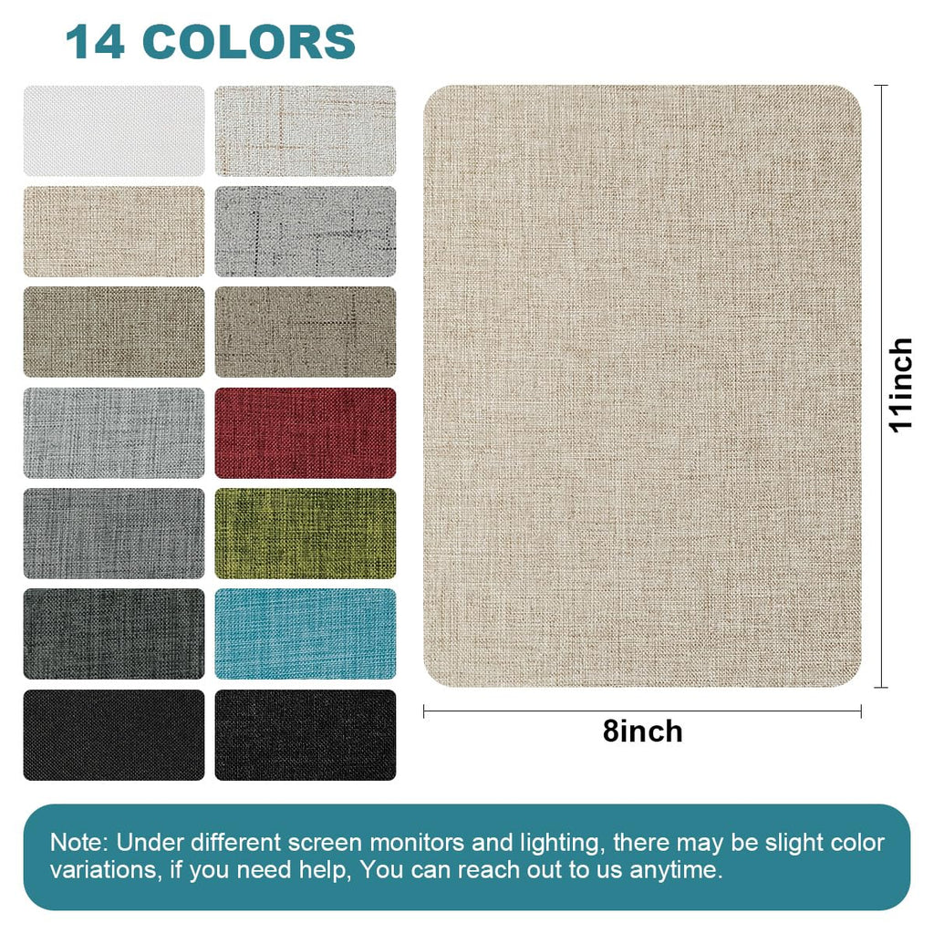 J.CARP 2Pcs Linen Repair Patches, Large Self-Adhesive Fabric Patch for Sofas, Couch, Furniture, Car Seats (8 * 11 inches-2PCS Beige)