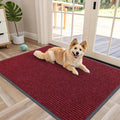 OLANLY Front Door Mat Indoor Outdoor Entrance, Waterproof Heavy Duty Doormat, Fade Resistant, Low Profile, Easy Clean Patio Porch Welcome Floor Mats for Entry, 47x32, Wine Red