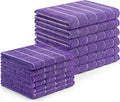 Homaxy Microfiber Kitchen Towels and Dishcloths Set, 12 Pack Soft and Absorbent Dish Hand Towels Bulk, 28 x 16 Inch & 12 x 12 Inch Quick Drying Rags for Washing Dishes, Purple