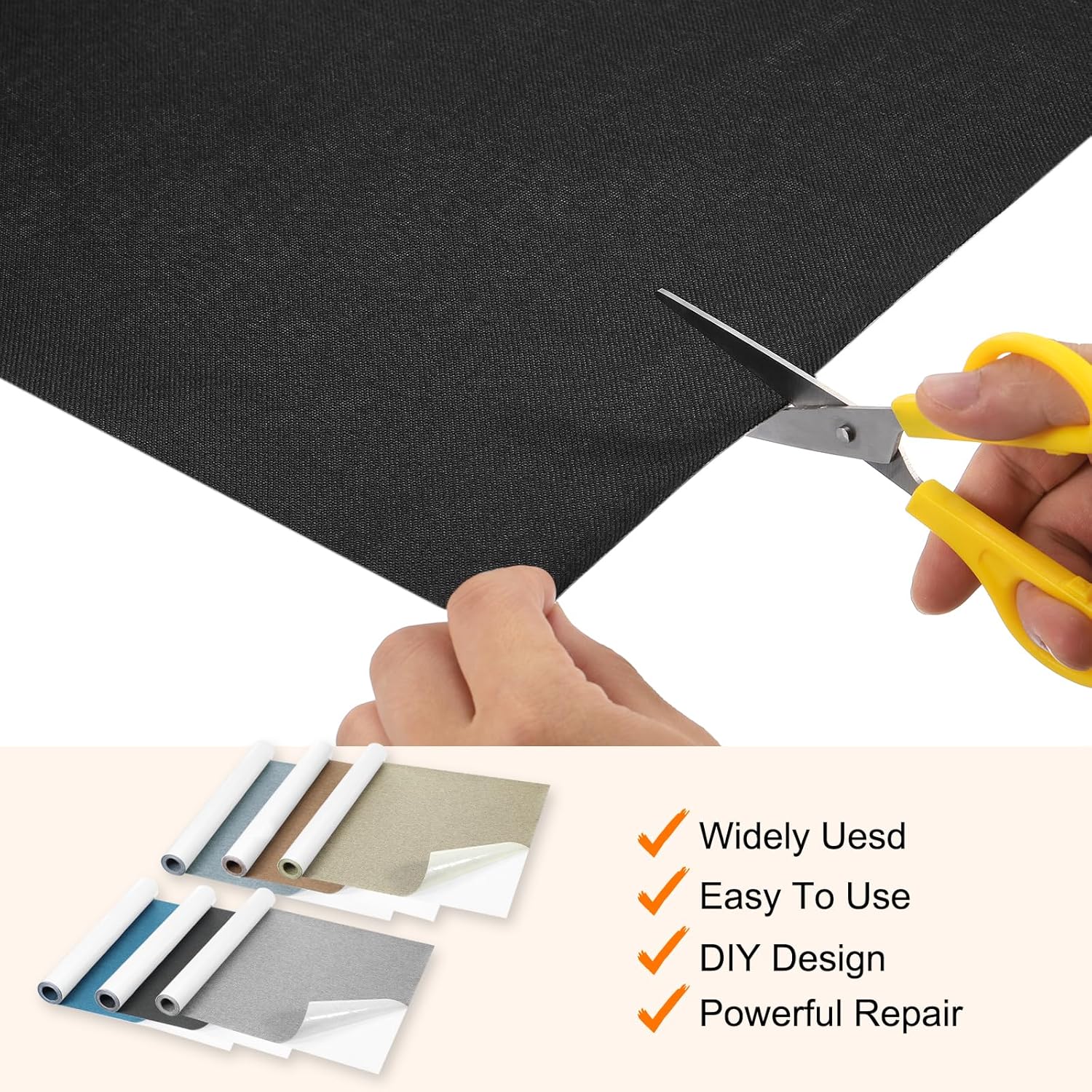 Repair Patches Repair Tape Self-Adhesive DIY Repair Patch Linen Gear Patch for Sofa, Furniture, Chair, Clothing,Tents,35x79 Inch,Deep Grey