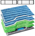 KEEPOW Reusable Replacement Pads Compatible with Shark Vac Mop VM252 VM200 VC205 VM250 /QM250 VM190 VM200P12, Washable Vacuum Mop Pad Refills, Upgraded Design of Dirt Chamber (1+2+2+2 Pads)