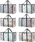 Heavy Duty 93L (24.5 Gallon) Stackable Storage Bins with Fully Openable Lids, Moving Bags Heavy Duty, Clear Plastic Totes for Moving Storage, Home Organization, Closet, Dorm Room. 6 pack