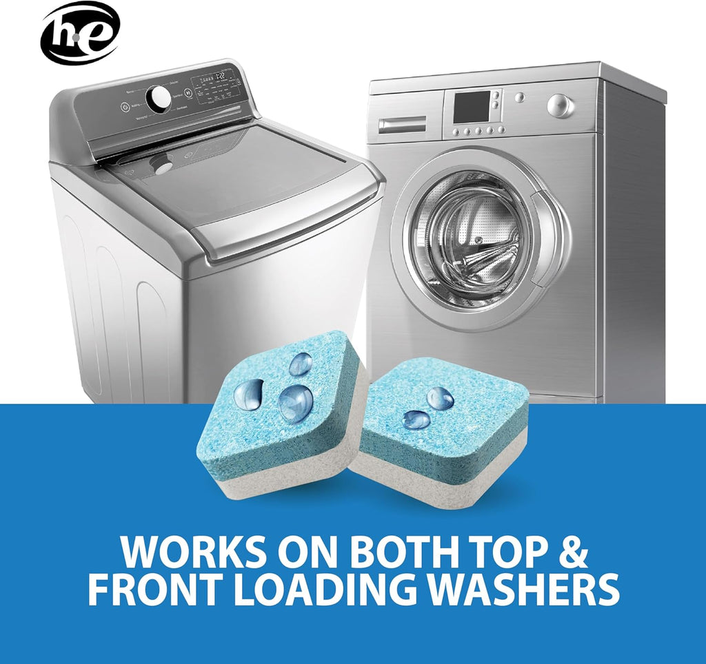 SANI 360° Washing Machine Cleaning tablets, 12 pack is Formulated with Enzyme, Deep Cleans and Deodorizes Front and Top Loading Washers use up to 1-year supply Unscented