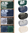 5 Pack Closet Storage Bins, Storage Containers for Closets, Fabric Closet Bins for StorageDecorative ,Collapsible Baskets for Organizing Clothes Toy Nursery (Black/Blue/Beige/Gray/Green)