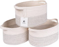 Medium and Large Woven Basket//With Handle, Used for Toys and Fabric Storage Basket used for Storing xl Storage Box, Decorative Storage Box Room 2pack (White/black line, L13×W9×H7)