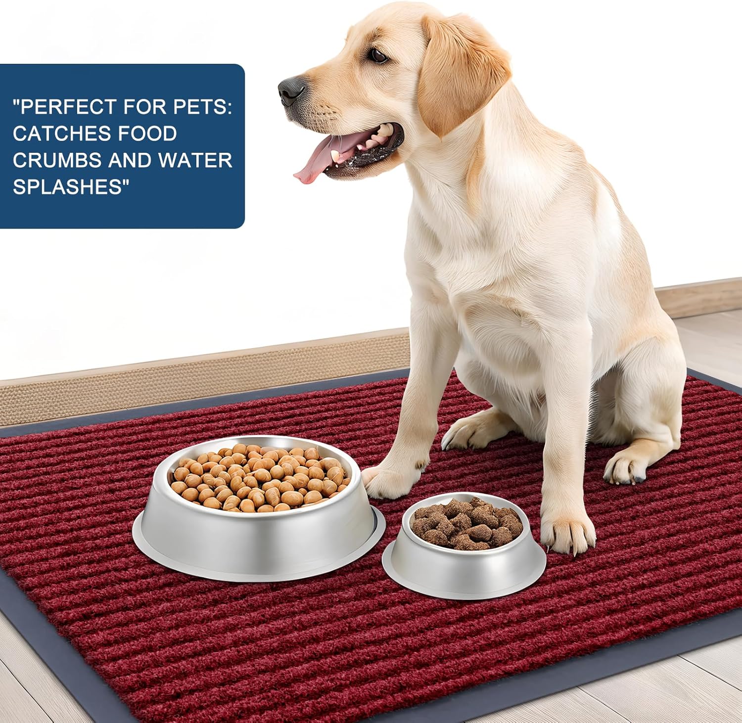 OLANLY Front Door Mat Indoor Outdoor Entrance, Waterproof Heavy Duty Doormat, Fade Resistant, Low Profile, Easy Clean Patio Porch Welcome Floor Mats for Entry, 71x23, Wine Red