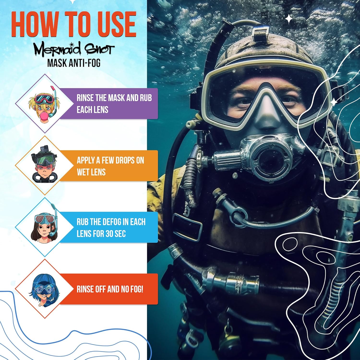 Neutripure Mermaid Snot Anti Fog Mask Defogging Gel for Scuba Diving and Snorking - Lani