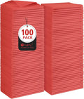 Orighty Cleaning Cloths, Shop Towels 100 Pack, Shop Rags Reusable, Microfiber Cleaning Rags Bulk for Cars, Multi-Purpose Lint Free Towels for Automotive, Mechanic, Kitchen, 11.5’’ x 11.5’’, Red