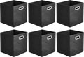 Amazon Basics Collapsible Cube Storage Organizer Bins, 6-Pack, 10.5 x 10.5 x 11 inches, Black