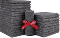 HOMEXCEL Microfiber Washcloths 24 Pack, Highly Absorbent and Soft Face Towel, Multi-Purpose Grey Wash Cloths for Bathroom, Hotel, Spa, Gym, and Kitchen, 12x12 Inch