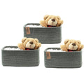 COMFY-HOMI 13" x 8.5" x 5.1"Storage Baskets for Organizing | Cotton Rope Woven Basket | Toy Storage Bin Box | Basket for Shelves, Closet Organizer Bin, Decorative Closet Shelf, 3 Pack, Green