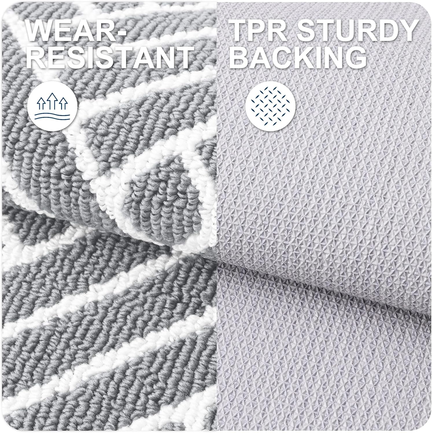 OLANLY Indoor Door Mat, 32x20 Inch, Dirt Resistant and Absorbent, Non-Slip Rubber Backing Floor Mats, Easy Clean Low-Profile Doormat for Entryway, Front Door, and Inside Entrance, Light Grey