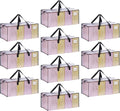 VENO 10 Pack Moving Bags Extra Large Storage Bags for College Move-In, Heavy-Duty Storage Totes, Packing Boxes, and Wardrobe Moving Supplies - Durable Laundry Bags for Clothes (Clear, 10 Pack)