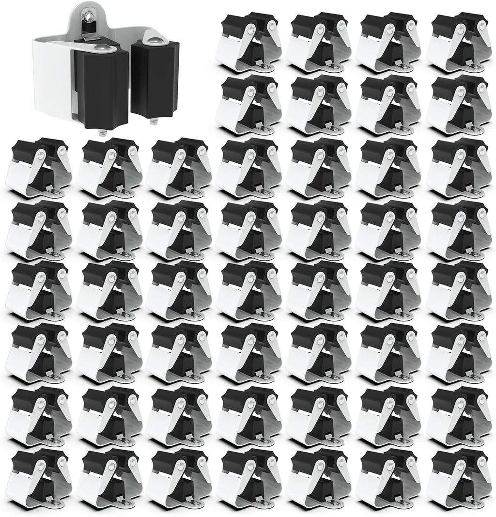 3-H Broom Hanger,Mop Holder Wall Mount 50 Pack, Broom Holder Wall Mount for Hanging and Organizing Shovel,Rake,Brush,Yard Tools in Kitchen,Laundry Room,Bathroom,House(Black)