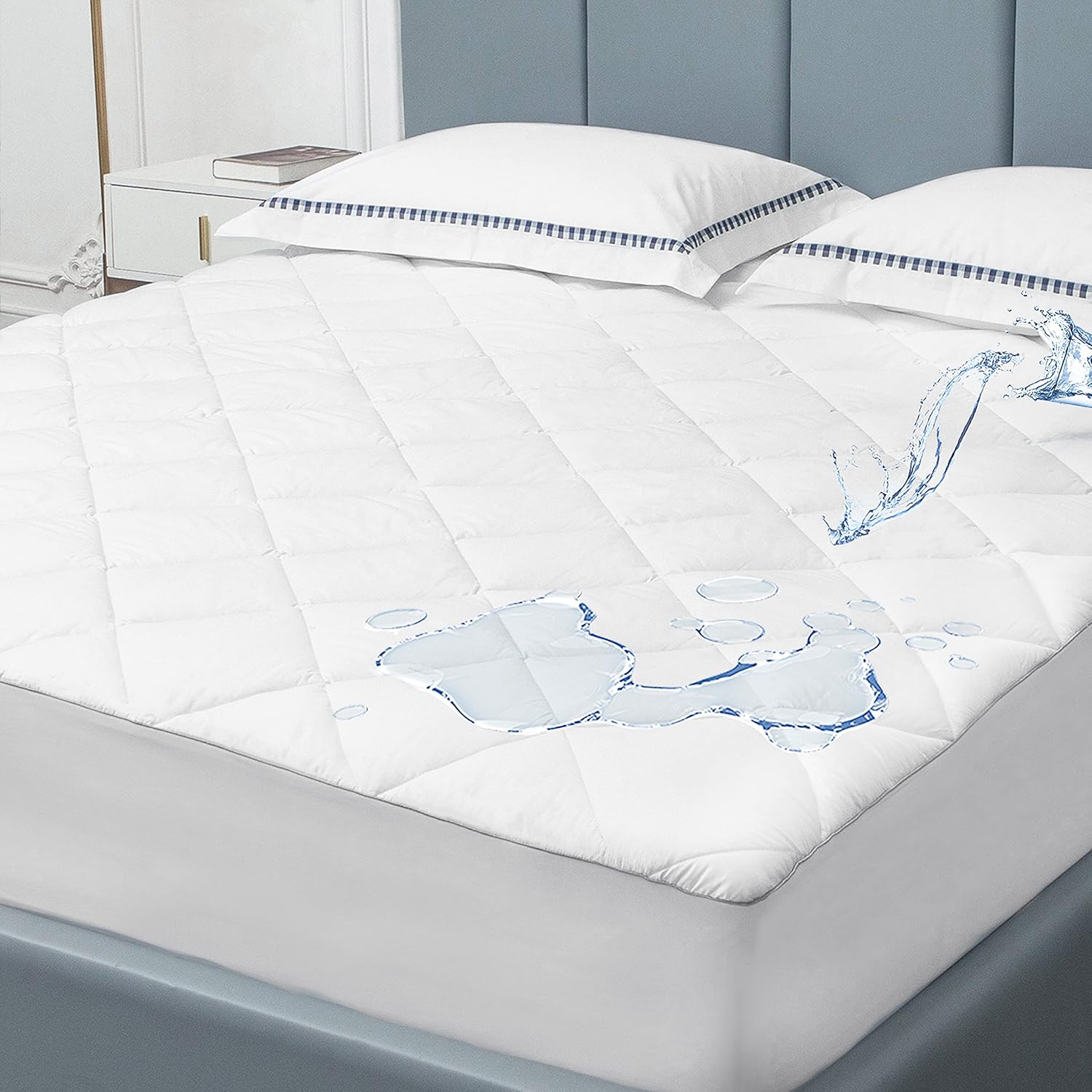 Sunflower Quilted California King Mattress Protector, Mattress Pad Cal King, Cotton Calking Mattress Cover Waterproof, 18-22" Extra Deep Pocket Thin Version, Hypoallergenic Soft Durable
