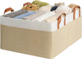 GRANNY SAYS Storage Baskets for Shelves, Closet Organizer Bins, Clothes Storage Bins with Metal Frame, Extra Large Baskets for Organizing and Storage, Collapsible, Khaki, 2-Pack