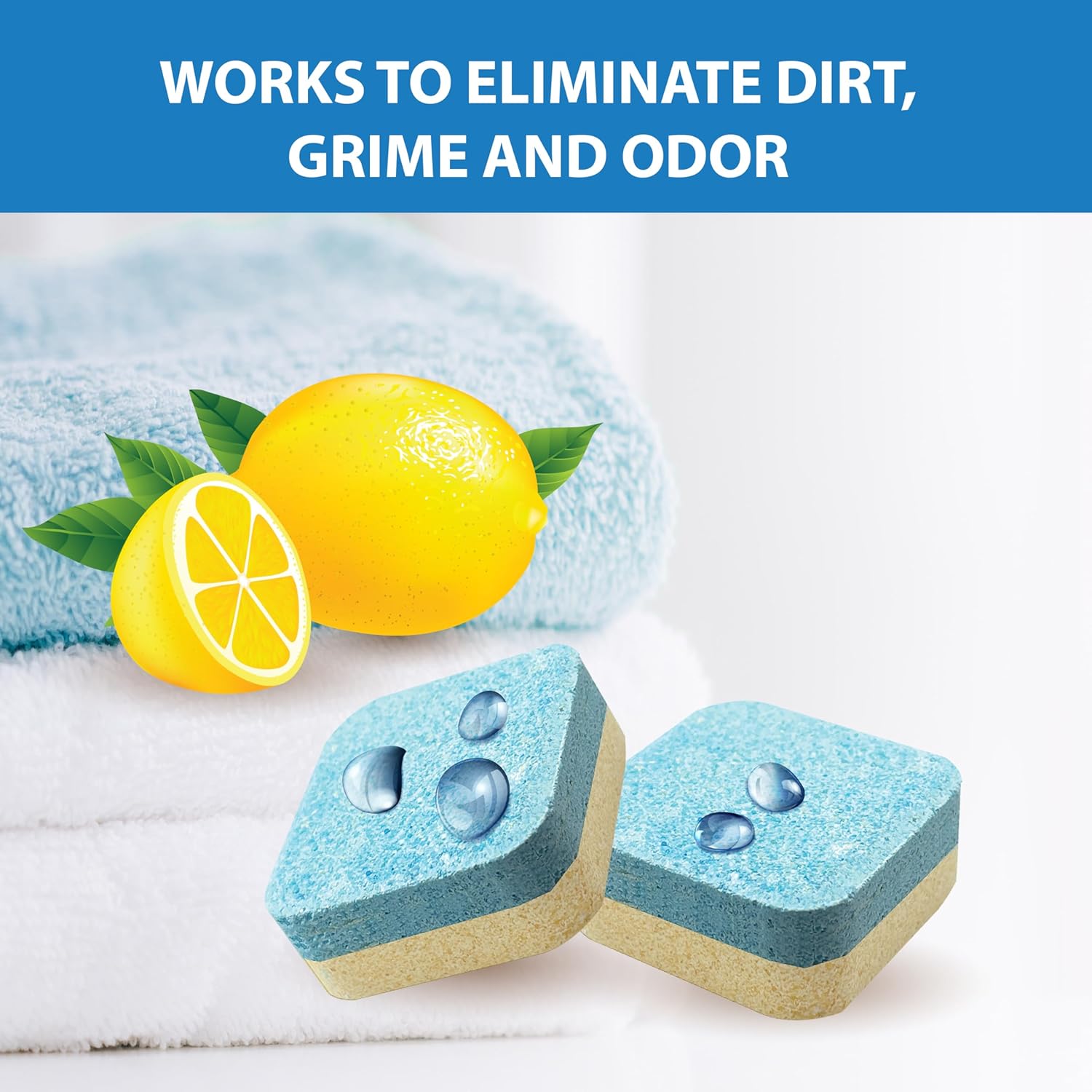 SANI 360° Washing Machine Cleaning tablets, 12 pack is Formulated with Enzyme, Deep Cleans and Deodorizes Front and Top Loading Washers use up to 1 year supply Lemon Scent